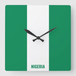 Reloj Cuadrado Patriótico de la Bandera Nacional de Nigeria
