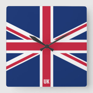 Reloj Cuadrado Patriótico de la Bandera Nacional del Reino Unido