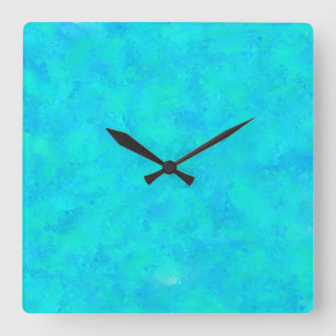 Reloj Cuadrado Patrón abstracto azul turquesa
