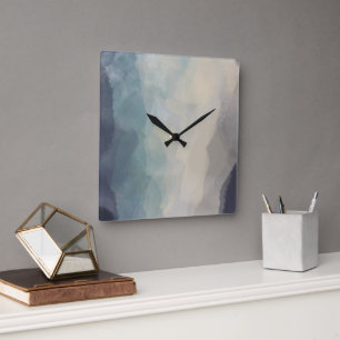 Reloj Cuadrado Patrón abstracto bonito azul pastel moderno