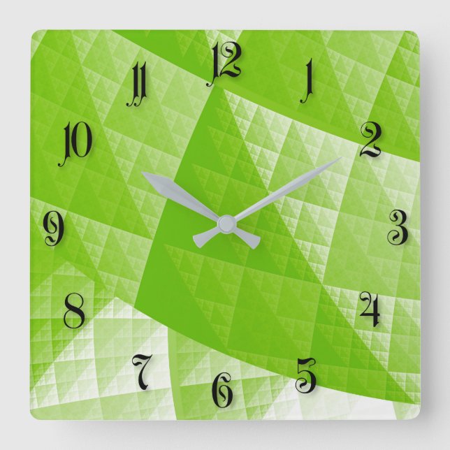 Reloj Cuadrado Patrón abstracto de vegetación (Anverso)