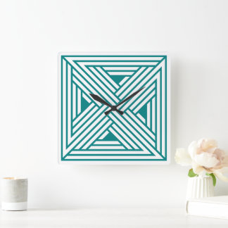 Reloj Cuadrado Patrón abstracto geométrico de línea de arte moder