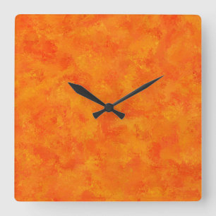 Reloj Cuadrado Patrón abstracto naranja