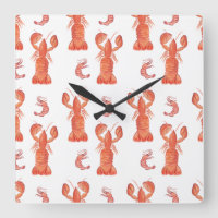 Patrón de acuarela de crustáceos de langosta pinta