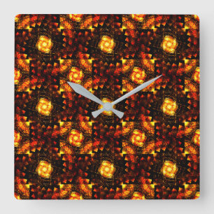 Reloj Cuadrado Patrón de arte abstracto boho elegante moderno dor