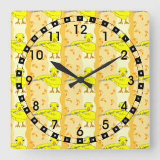 Reloj Cuadrado Patrón de brillo de flauta