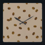 Reloj Cuadrado Patrón de café<br><div class="desc">Esto es personalizable.</div>