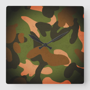 Reloj Cuadrado Patrón de camuflaje militar clásico