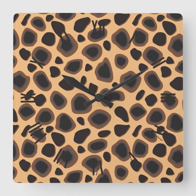 Reloj Cuadrado Patrón de Cheetah (Anverso)