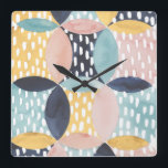 Reloj Cuadrado Patrón de círculo abstracto<br><div class="desc">Patrón de círculo abstracto. Artista: Grace Popp. ID de la imagen: 150359D.</div>