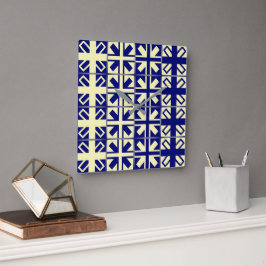 Reloj Cuadrado Patrón de cruces cristianas 2