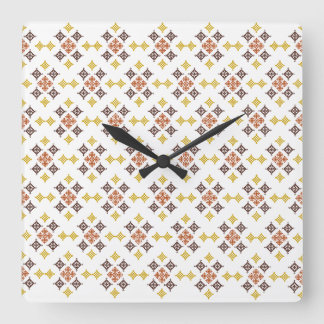 Reloj Cuadrado Patrón de cruz mosaico