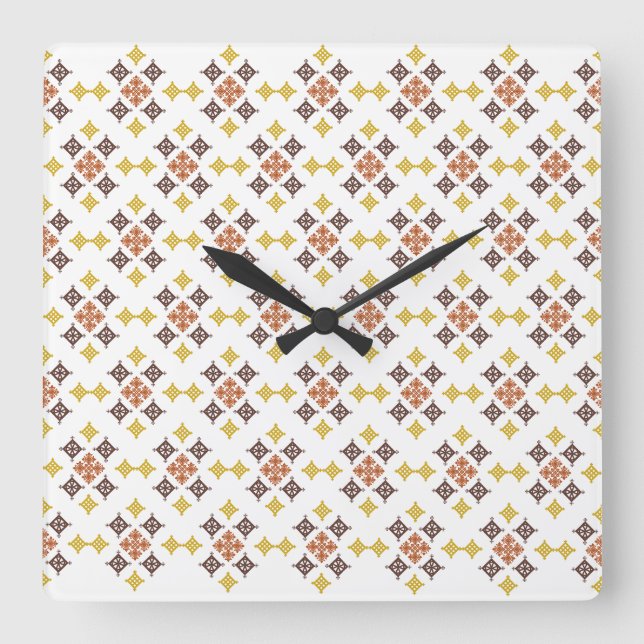 Reloj Cuadrado Patrón de cruz mosaico (Anverso)