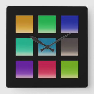 Reloj Cuadrado Patrón de cuadrados abstractos modernos