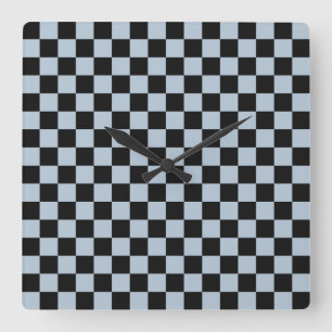 Reloj Cuadrado Patrón de cuadros de hielo negro