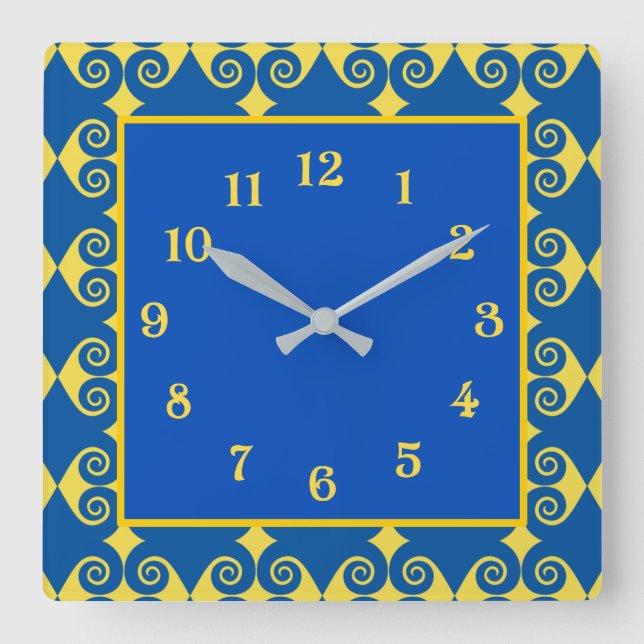 Reloj Cuadrado Patrón de diamante curo (Anverso)