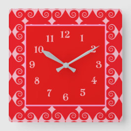 Reloj Cuadrado Patrón de diamante curo