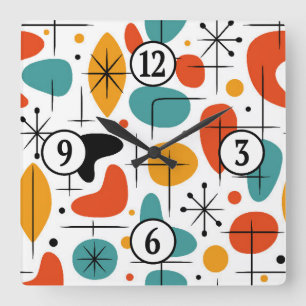 Reloj Cuadrado Patrón de Estrella Explosiva de la Modernidad de M