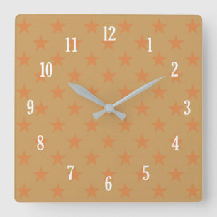 Reloj Cuadrado Patrón de estrellas rojas