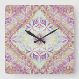 Reloj Cuadrado Patrón de Flor de la Vida