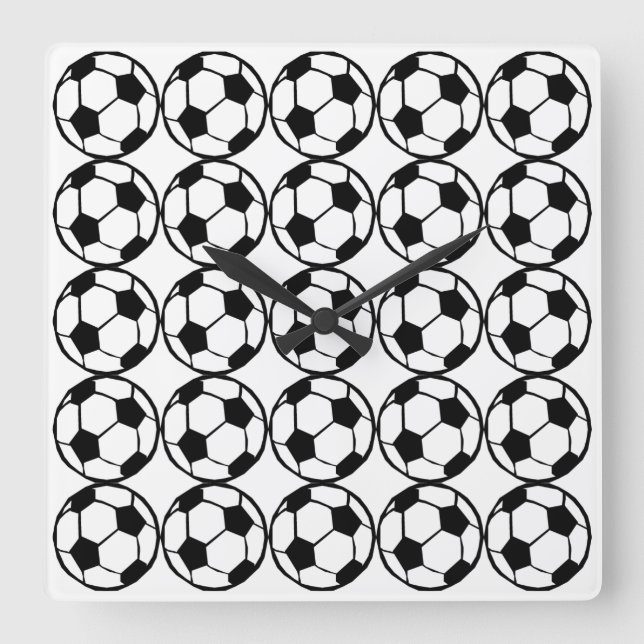 Reloj Cuadrado Patrón de fútbol (Anverso)