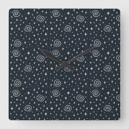 Reloj Cuadrado Patrón de galaxia