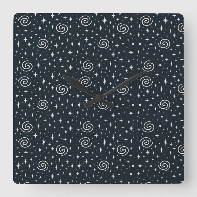 Reloj Cuadrado Patrón de galaxia (Anverso)