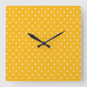Reloj Cuadrado Patrón de lunares amarillo-naranja sin costuras