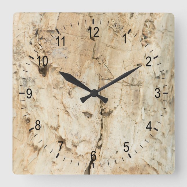 Reloj Cuadrado patrón de madera (Anverso)