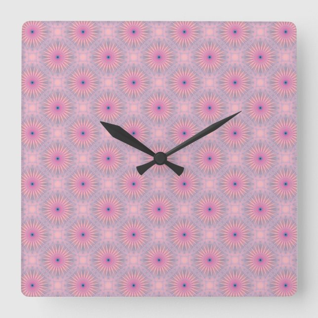 Reloj Cuadrado Patrón de Mandala (Anverso)