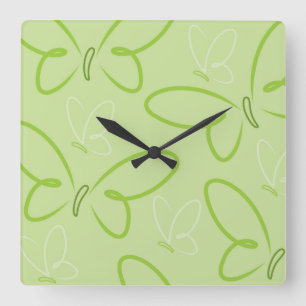 Reloj Cuadrado Patrón de mariposa