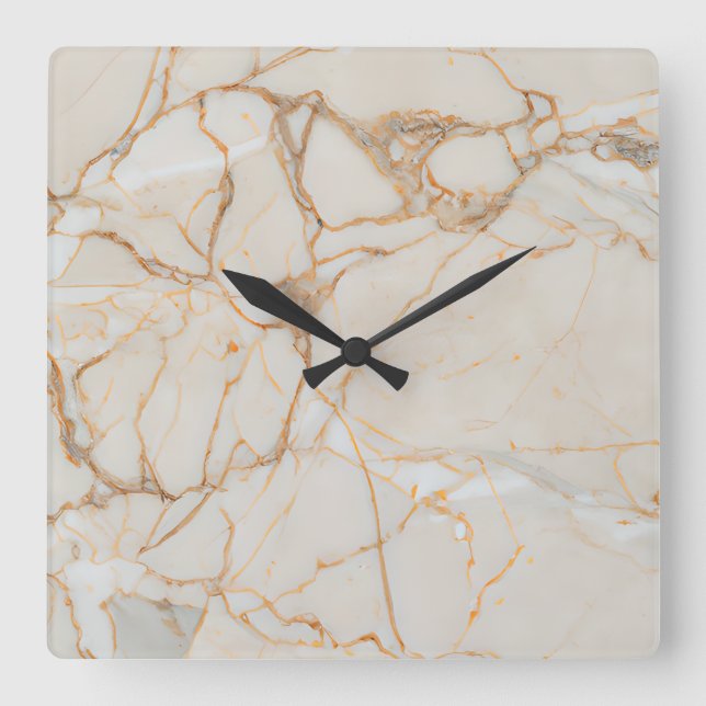 Reloj Cuadrado Patrón de mármol (Anverso)