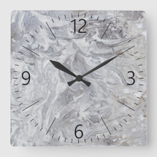 Reloj Cuadrado Patrón de mármol