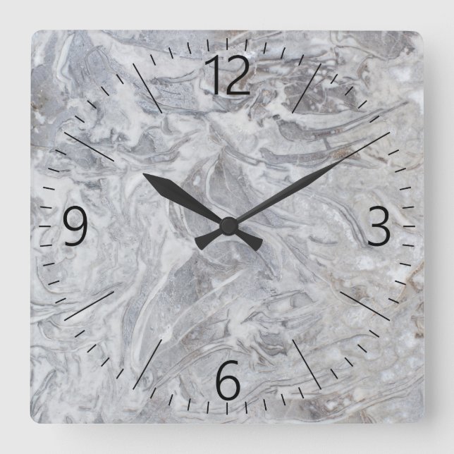 Reloj Cuadrado Patrón de mármol (Anverso)