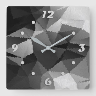 Reloj Cuadrado Patrón de mosaico en blanco y negro