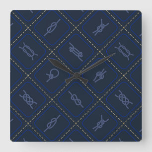 Reloj Cuadrado Patrón de nudo de punta náutica