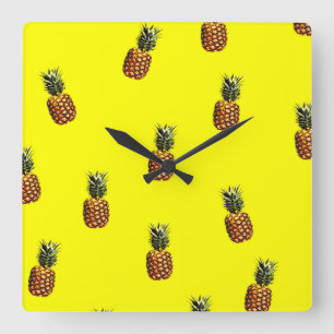 Reloj Cuadrado patrón de piña