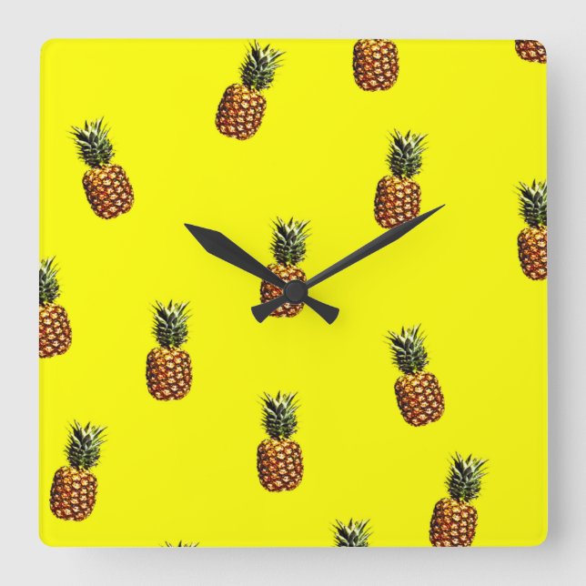 Reloj Cuadrado patrón de piña (Anverso)