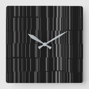 Reloj Cuadrado Patrón de rayas irregulares de estilo negro/blanc