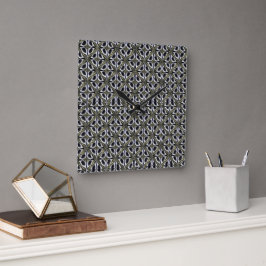 Reloj Cuadrado Patrón de ritmo geométrico abstracto moderno 1282