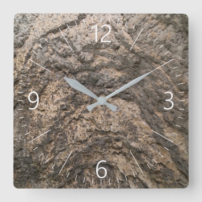 Reloj Cuadrado Patrón de rocas (Anverso)