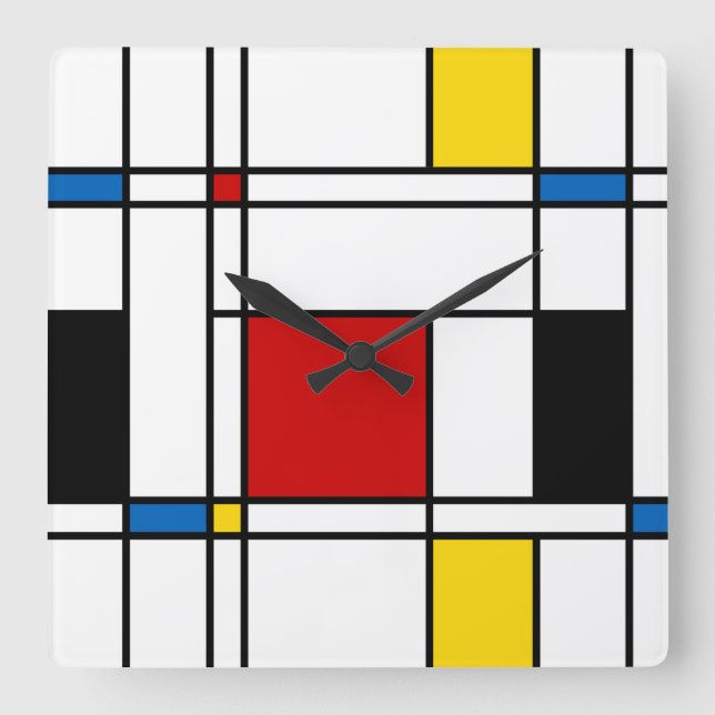 Reloj Cuadrado Patrón De Stijl (Anverso)