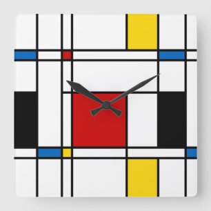 Reloj Cuadrado Patrón De Stijl