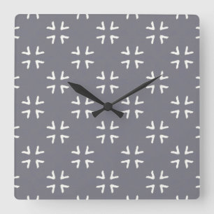 Reloj Cuadrado Patrón de superficie - Estrella gris - como