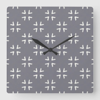 Reloj Cuadrado Patrón de superficie - Estrella gris - como