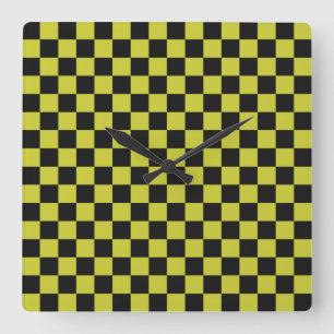 Reloj Cuadrado Patrón de tablero de ajedrez lyme cibernético
