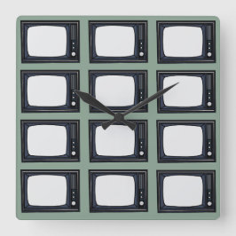 Reloj Cuadrado Patrón de televisión retro clásico antiguo de la t