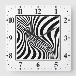 Reloj Cuadrado Patrón de textura de impresión de piel de cebra