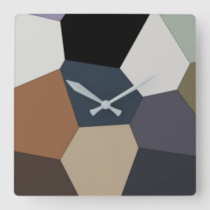 Reloj Cuadrado Patrón de tonos de tierra