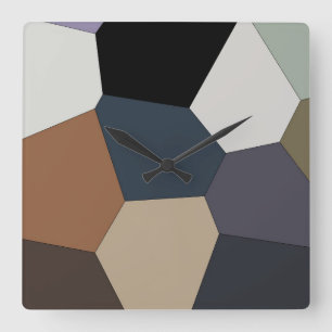 Reloj Cuadrado Patrón de tonos de tierra